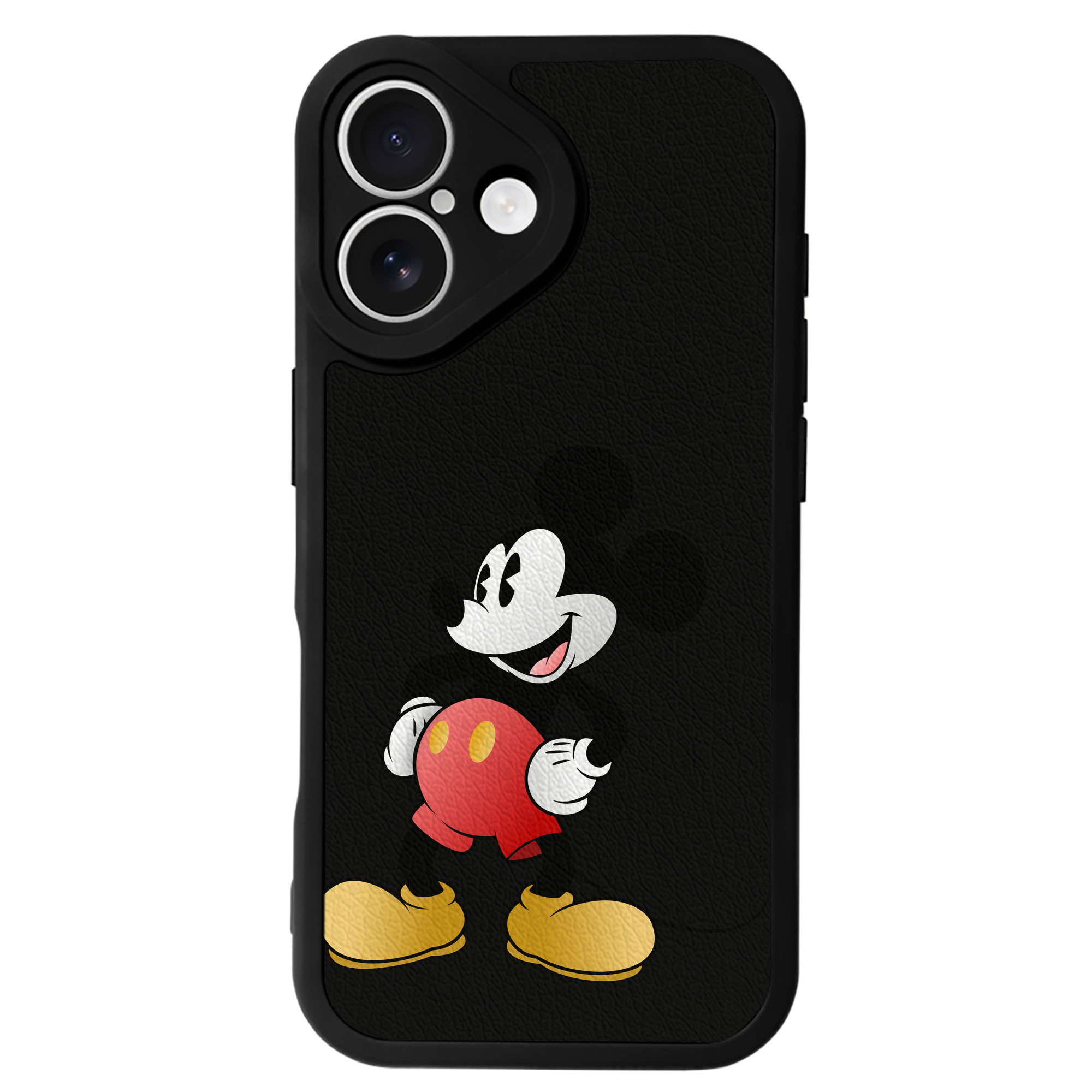 （画像用） ミッキーマウス Mickey Mouse 【iPhone 16シリーズ対応】シリコンスマホケース（レザー調） 材質：シリコン